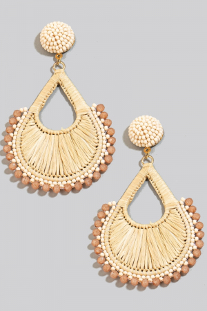 Beaded And Braided Tear Dangle Earrings