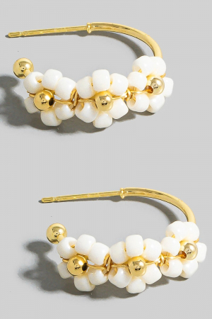 Seed Beaded Hoop Earrings