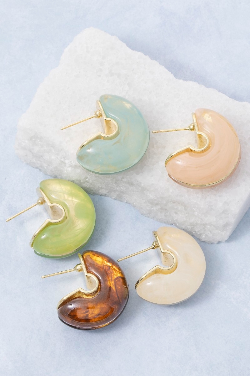 Colorful Resin Hoop Earrings