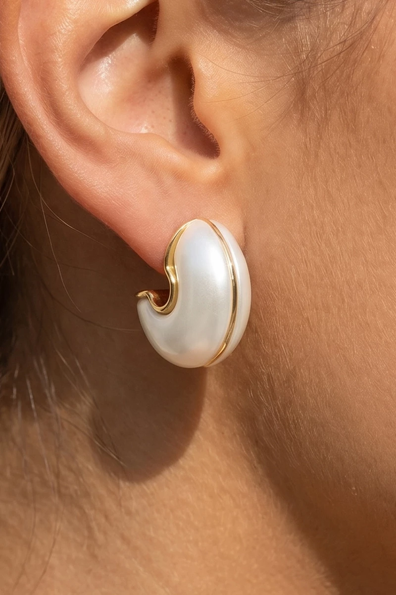 Chunky Enamel Dome Hoop Earrings
