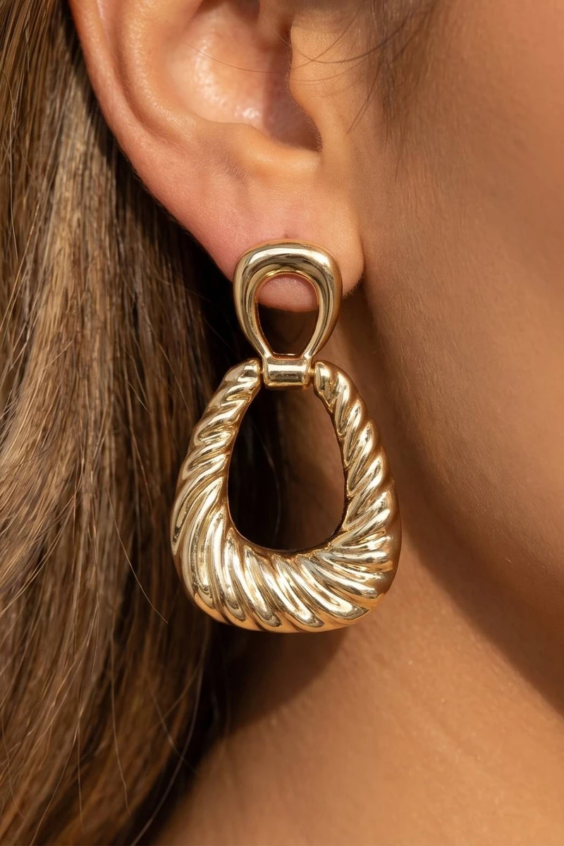 Twisted Rope Door Knocker Earrings