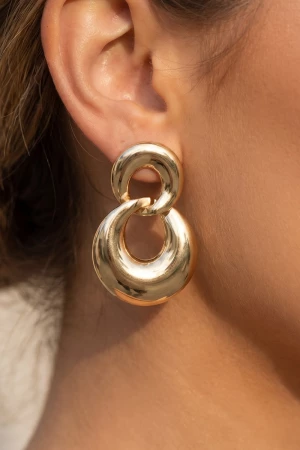 Double Circle Drop Earrings