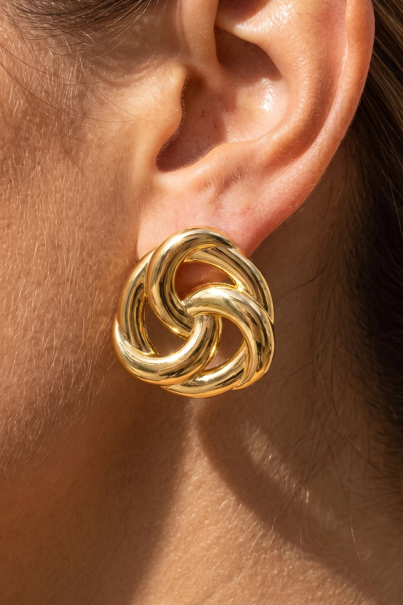 Interlaced Love Knot Swirl Stud Earrings