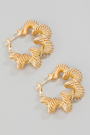 Coiled Metallic Spiral Hoop Earrings