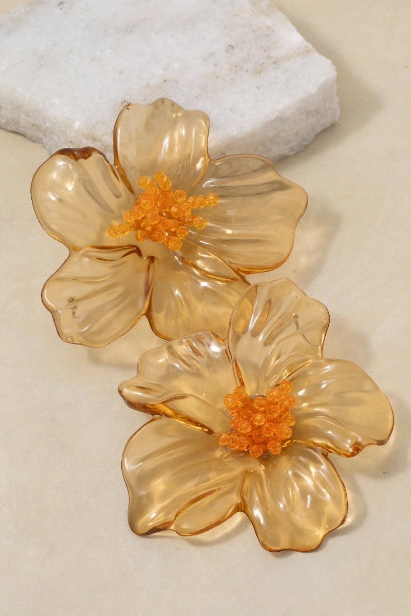 Large Resin Flower Stud Earrings