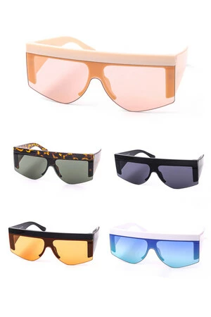 Assorted Tortoise Shield Fashion Sunglasses