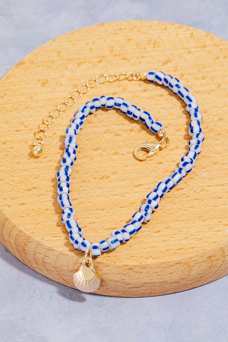 Sea Shell Charm Beaded Anklet