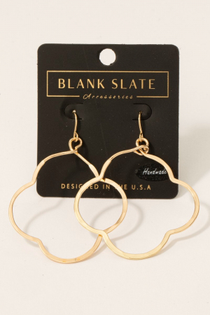Handmade Clover Cutout Drop Earrings