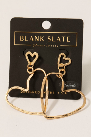 Handmade Heart Dangle Cutout Earrings