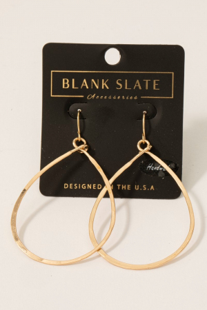 Handmade Thin Teardrop Cutout Earrings