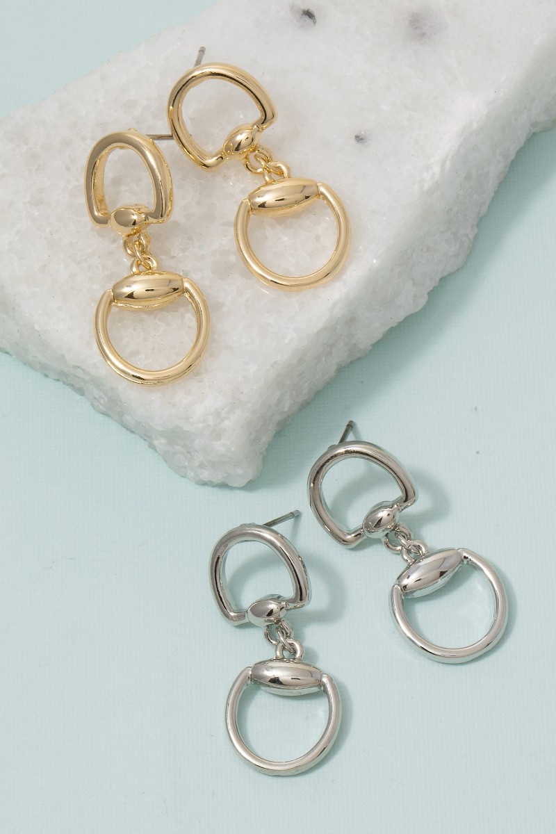 Horse Bit Ring Drop Earrings
