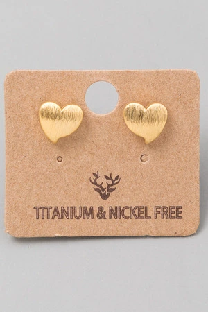 Mini Chunky Solid Heart Earrings