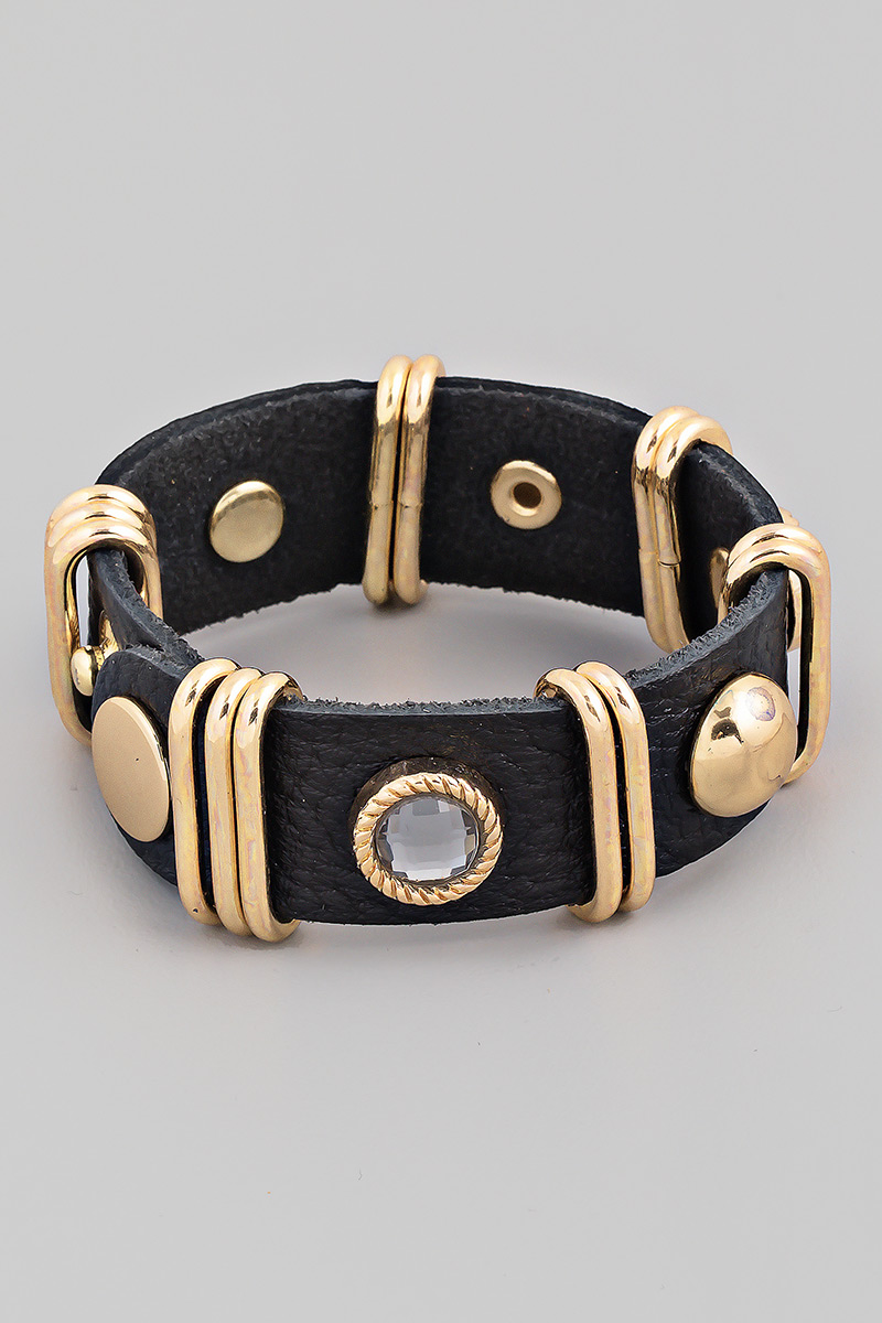 Faux Leather Strap Fashion Bracelet