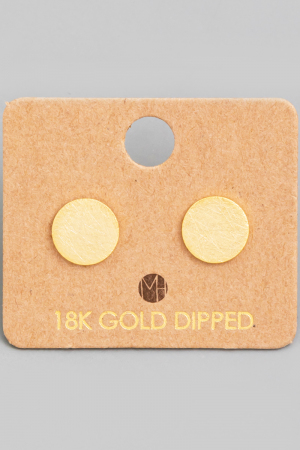 Circle Disc Stud Earrings