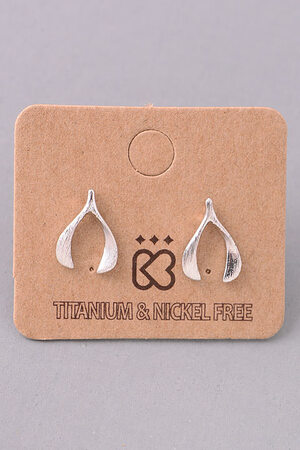 Mini Wishbone Stud Earrings