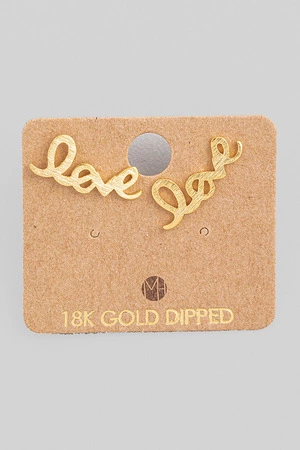 Cursive LOVE Stud Earrings