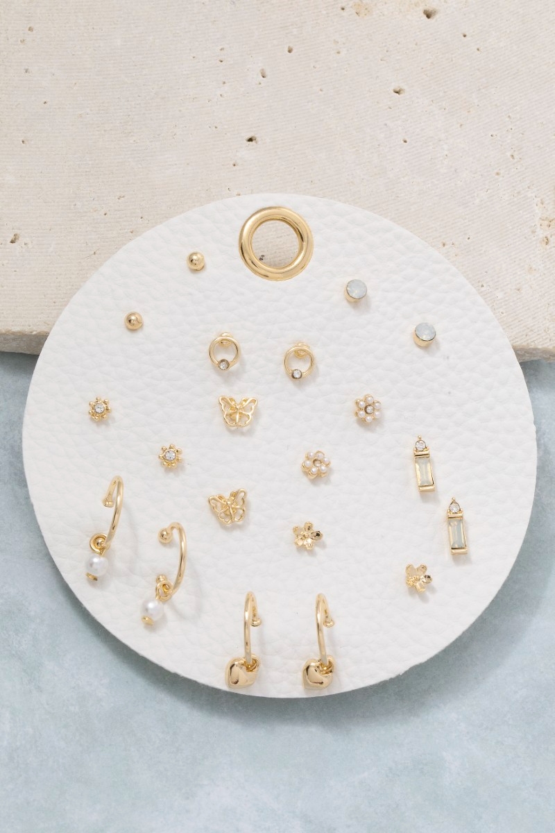 Ten Pair Butterfly Flower Earrings Set