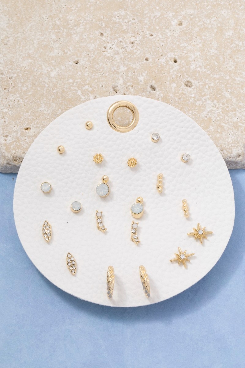 Ten Pair Studs Earrings Set