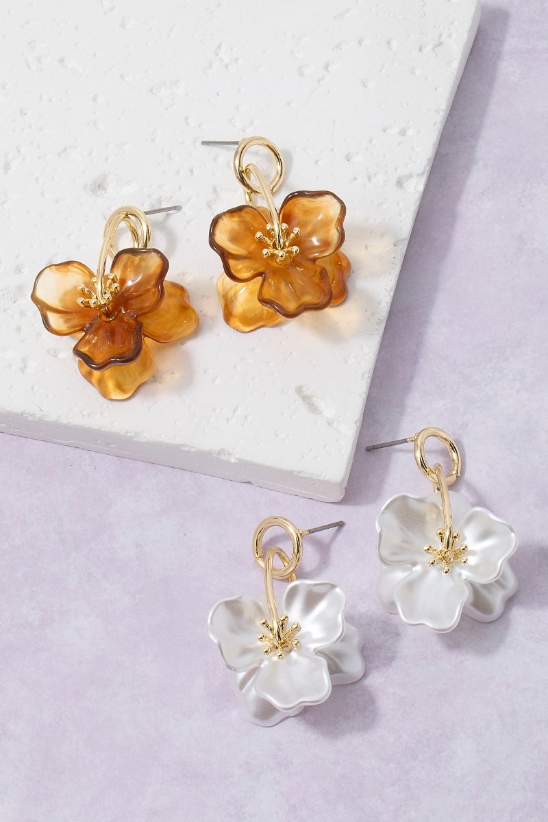 Acrylic Flower Drop Earrings