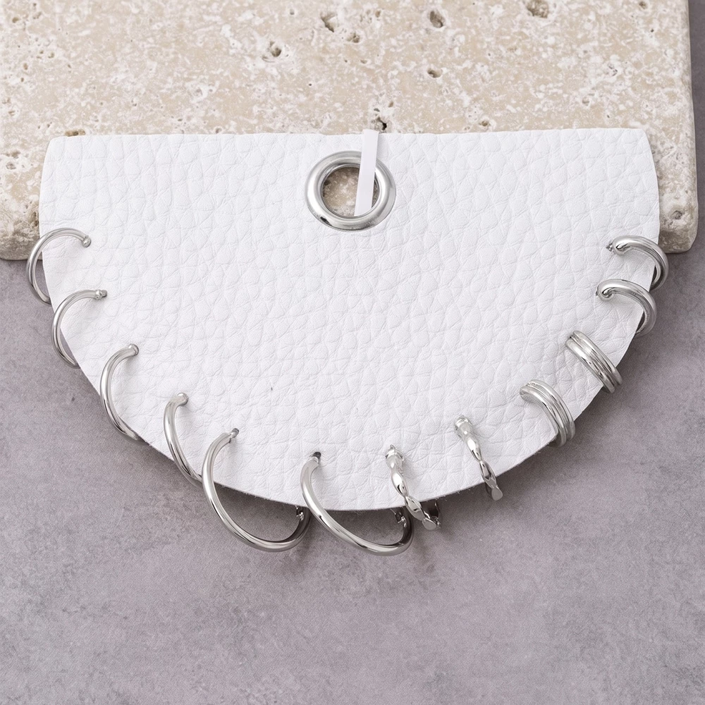 Six Pair Textured Open Hoop Earring Set