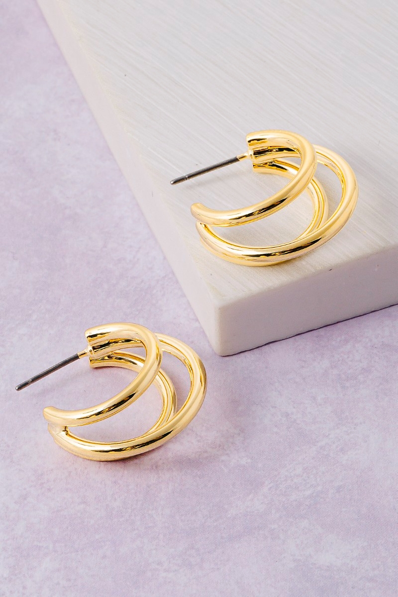Three Layered Hoop Earrings