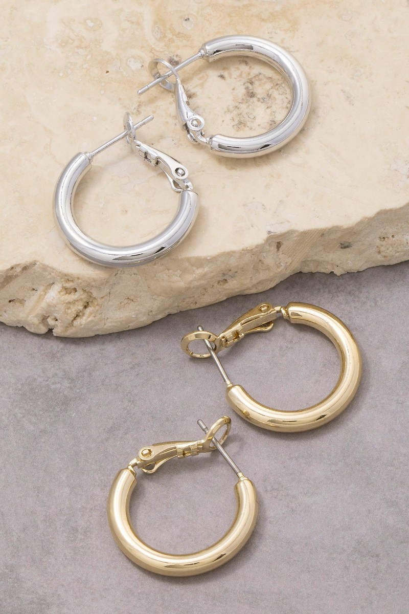 Small Latch Tube Hoop Earrings