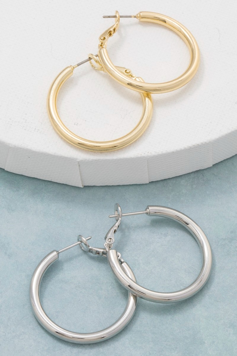 Classic Latch Tube Hoop Earrings