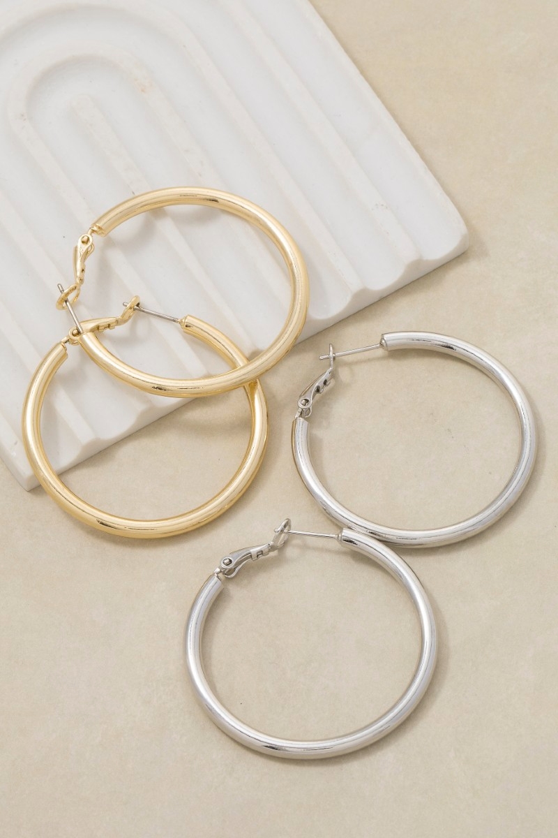 Large Tube Hoop Earrings