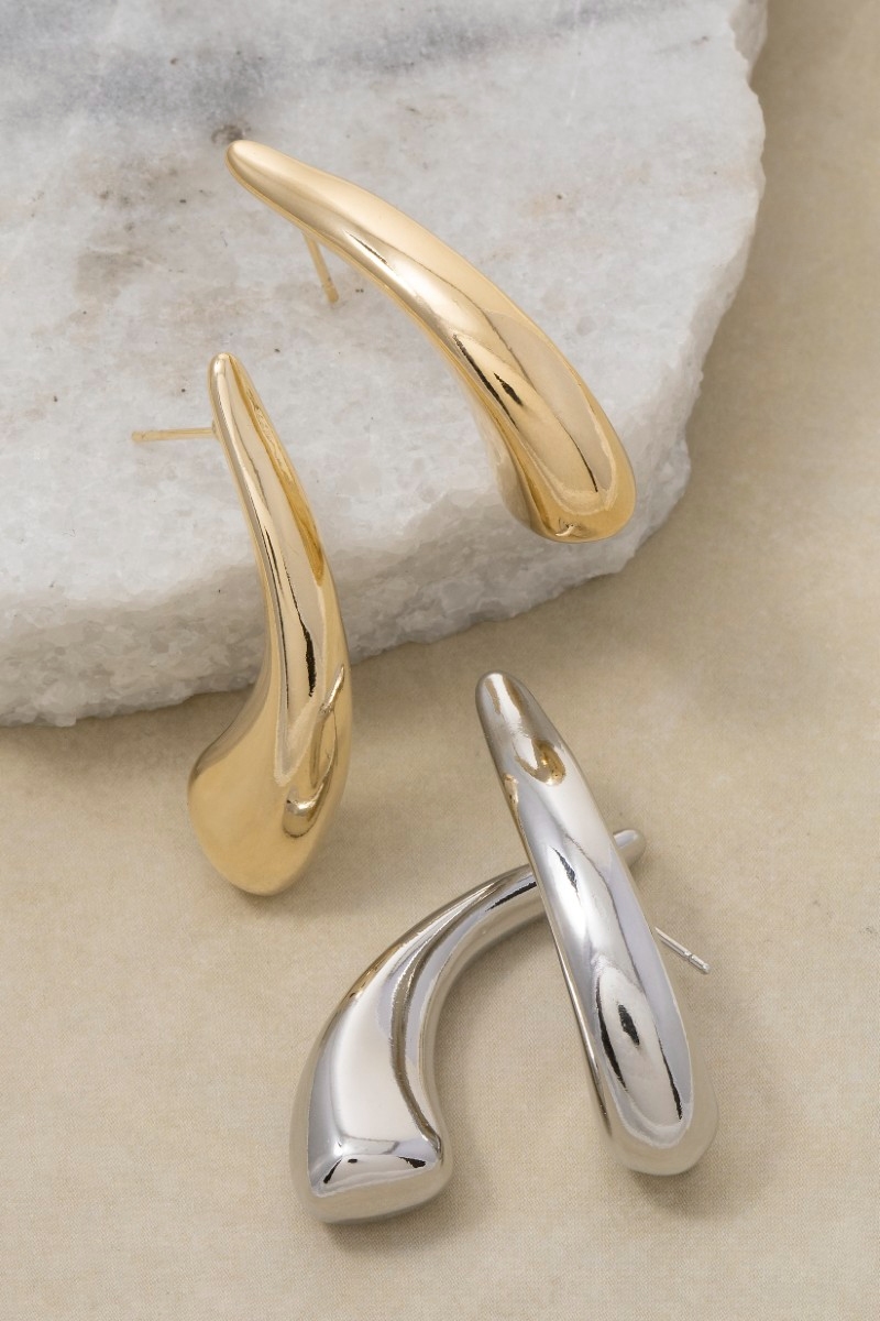 Sculptural Curved Drop Earrings