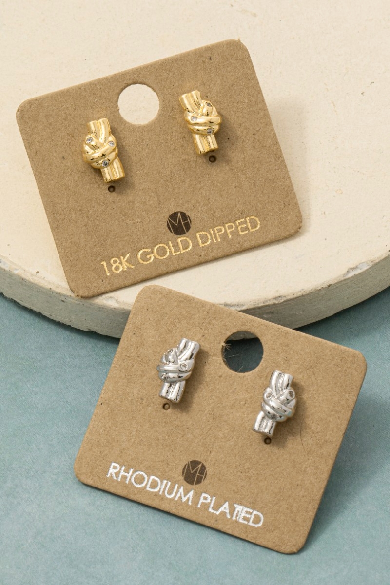 Gold Dipped Rope Knot Earrings