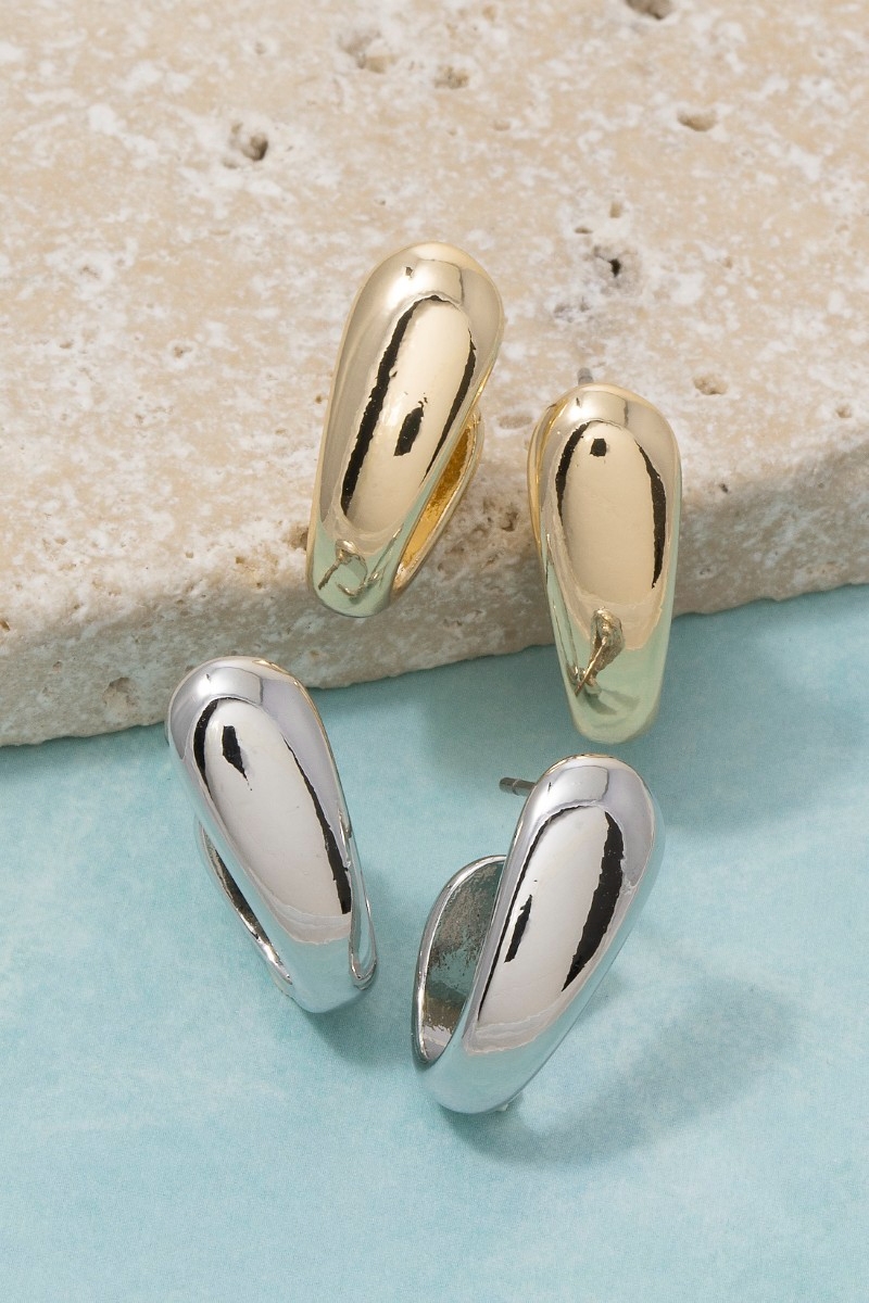 Small Dome Huggie Hoop Earrings