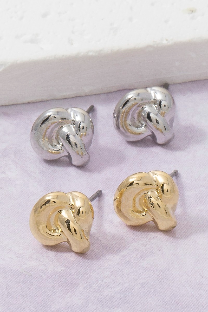 Puffy Knot Stud Earrings
