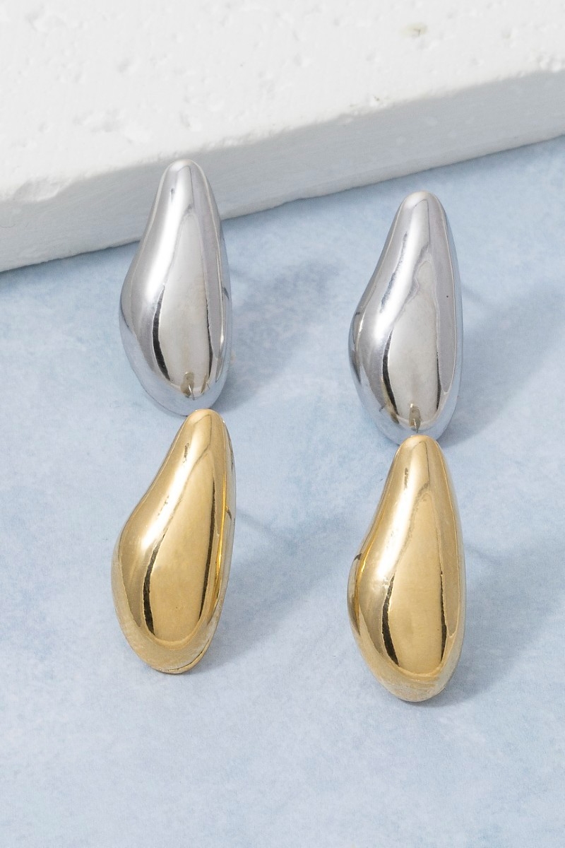 Molten Teardrop Stud Earrings