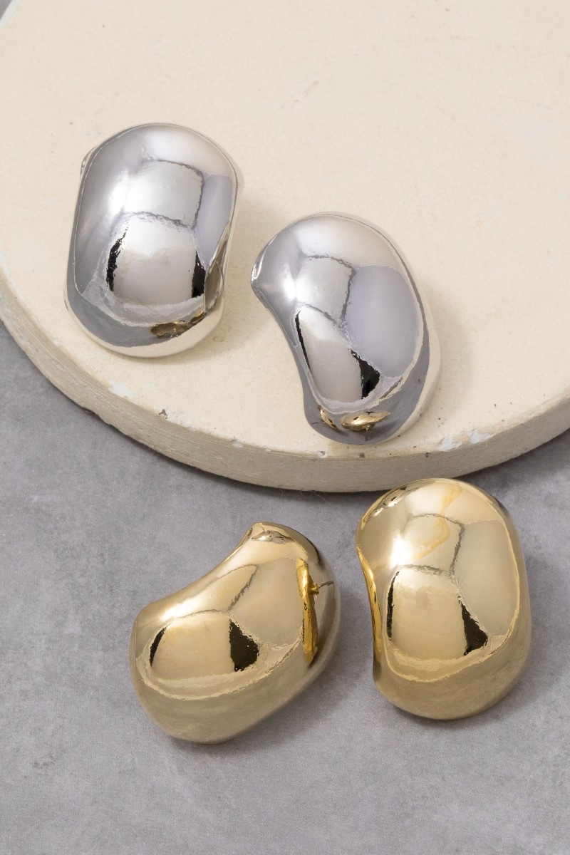 Large Puffy Dome Stud Earrings