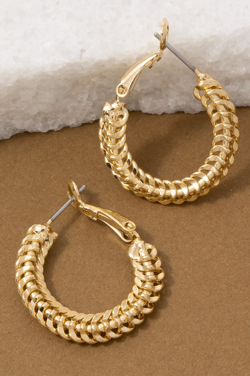 Chunky Rope Twist Hoop Earrings