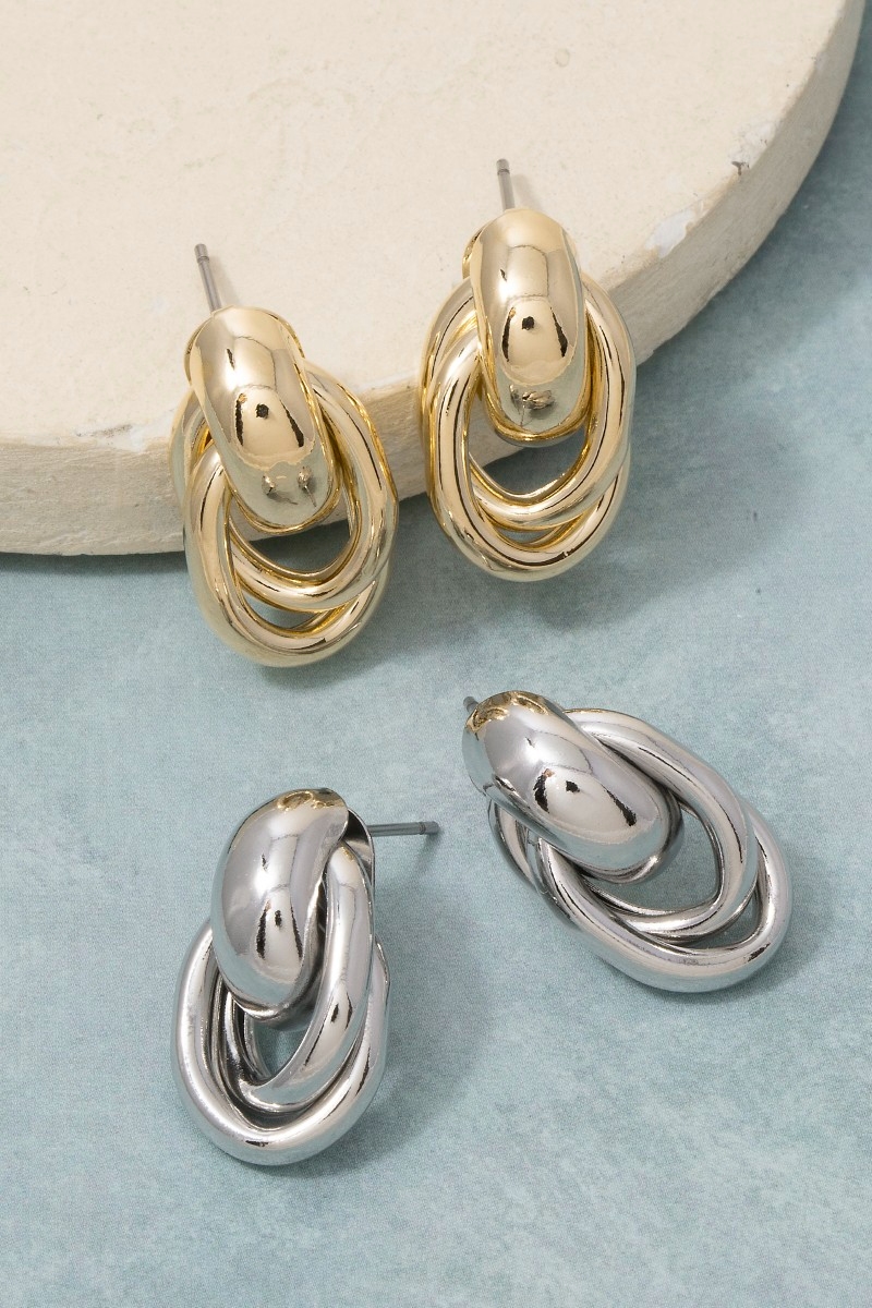 Puffy Knot Stud Earrings