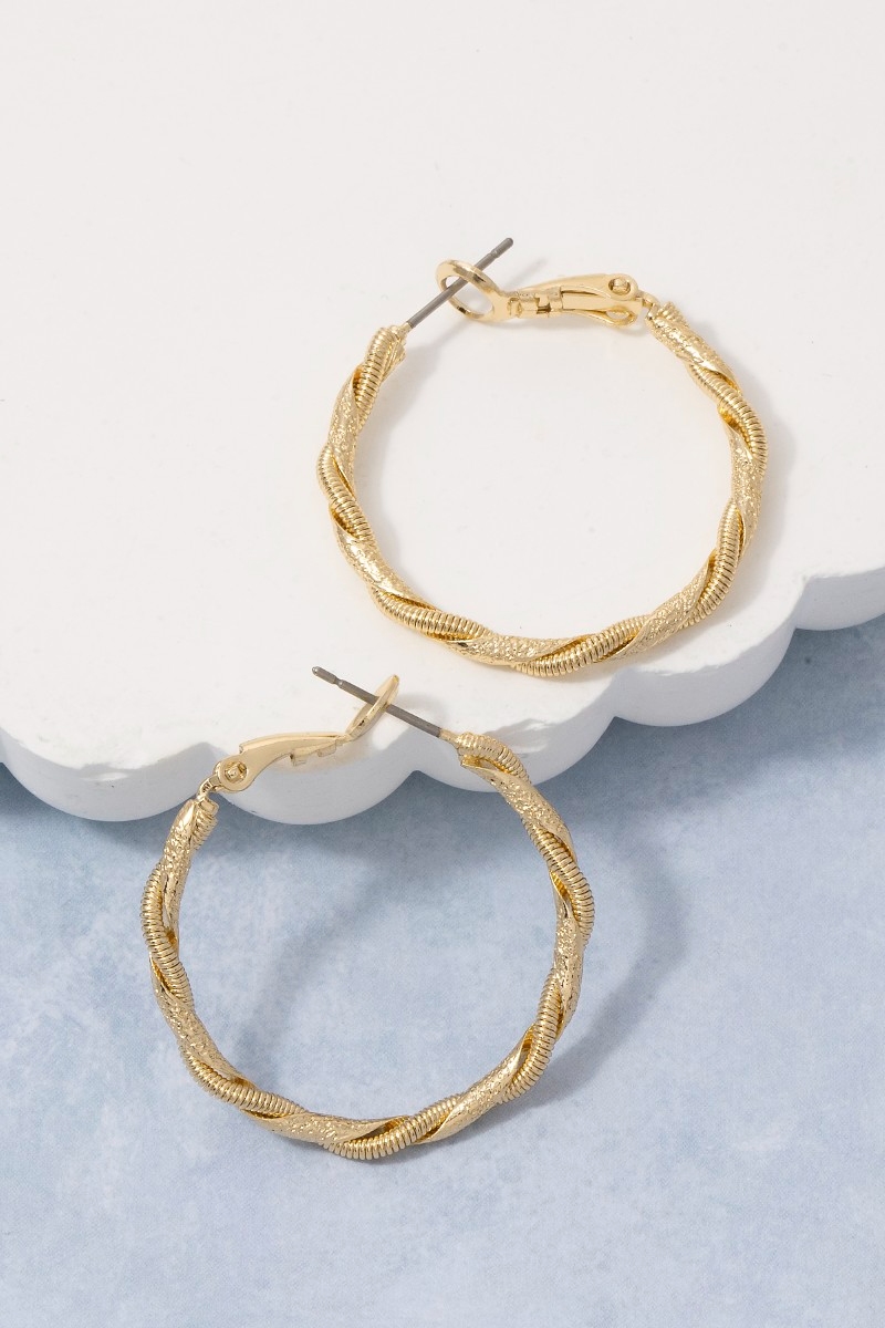 Twisted Wire Large Hoop Earrings