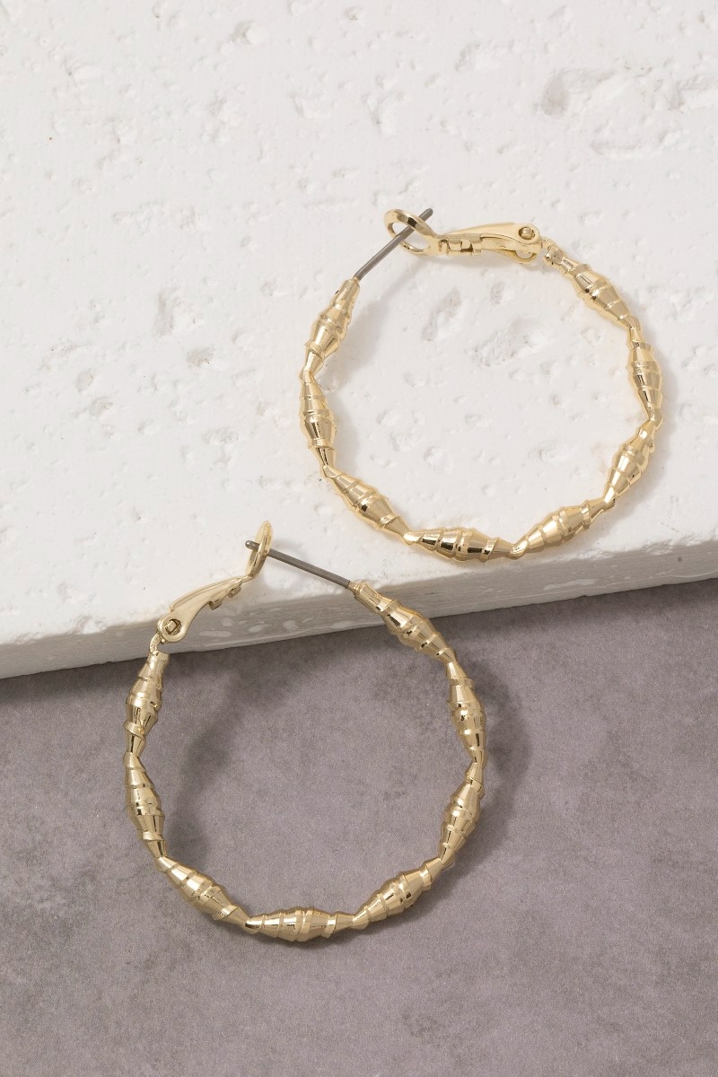 Bamboo Node Segmented Large Hoop Earrings