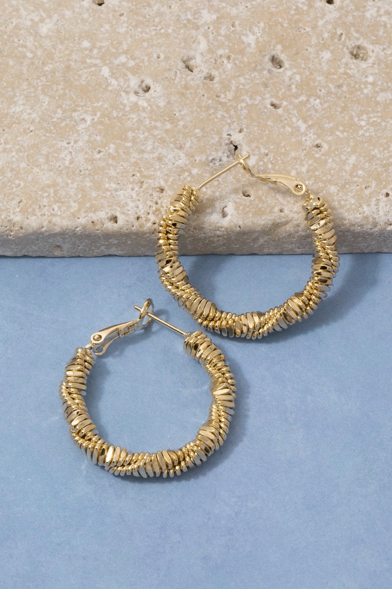 Coiled Spring Twisted Large Hoop Earrings