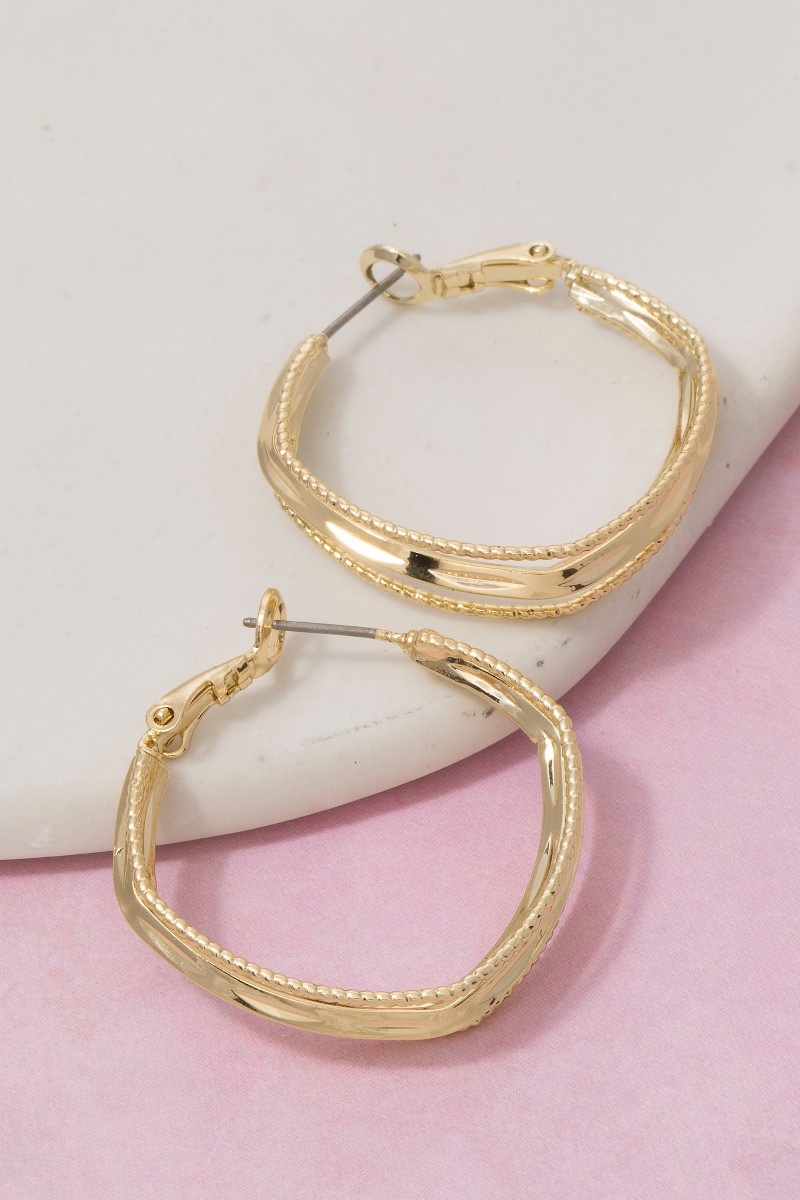 Twisted Wire Square Hoop Earrings