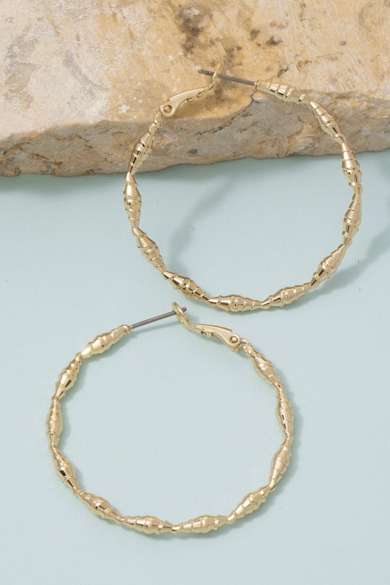 Geometric Link Large Hoop Earrings
