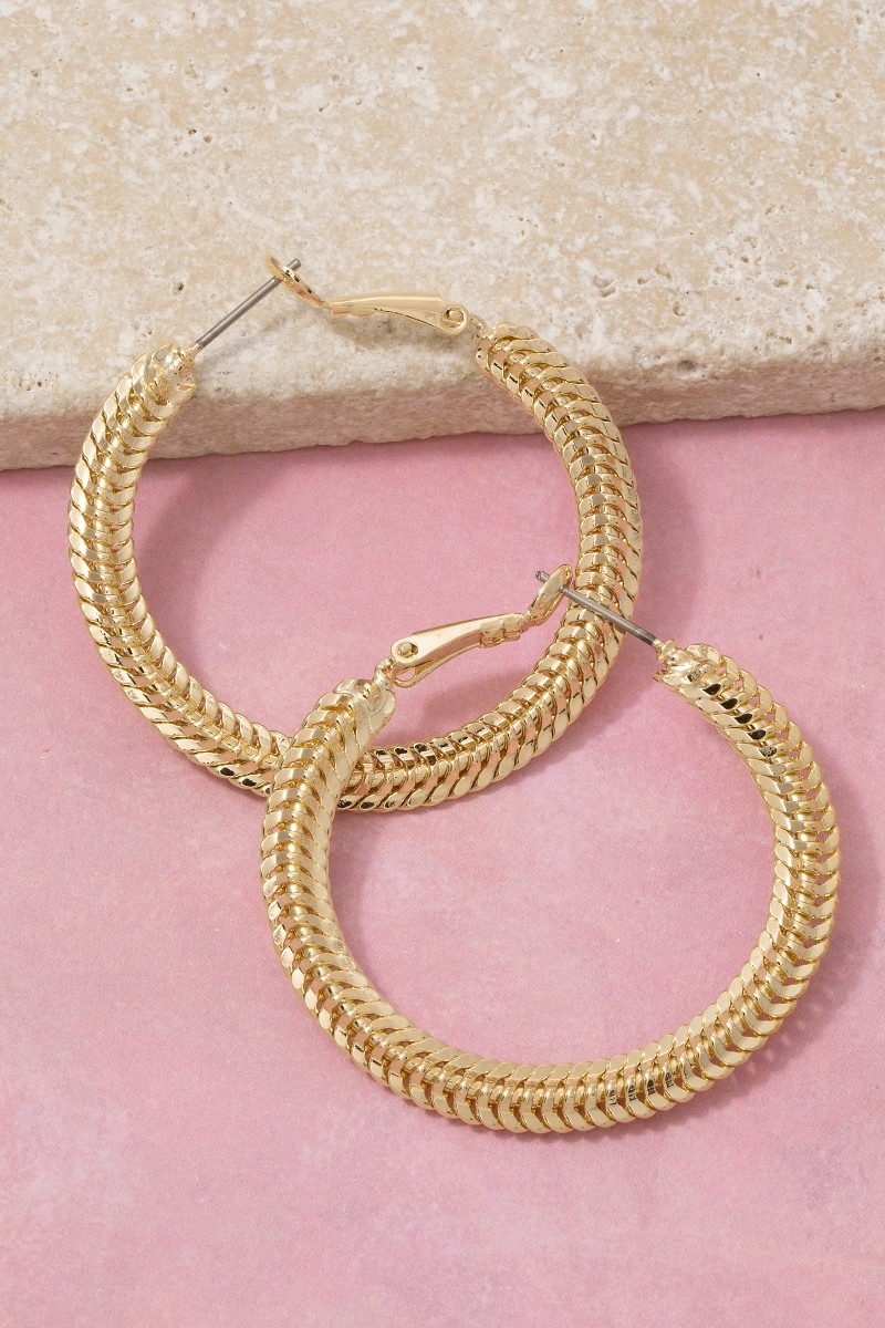 Chunky Braided Rope Large Hoop Earrings