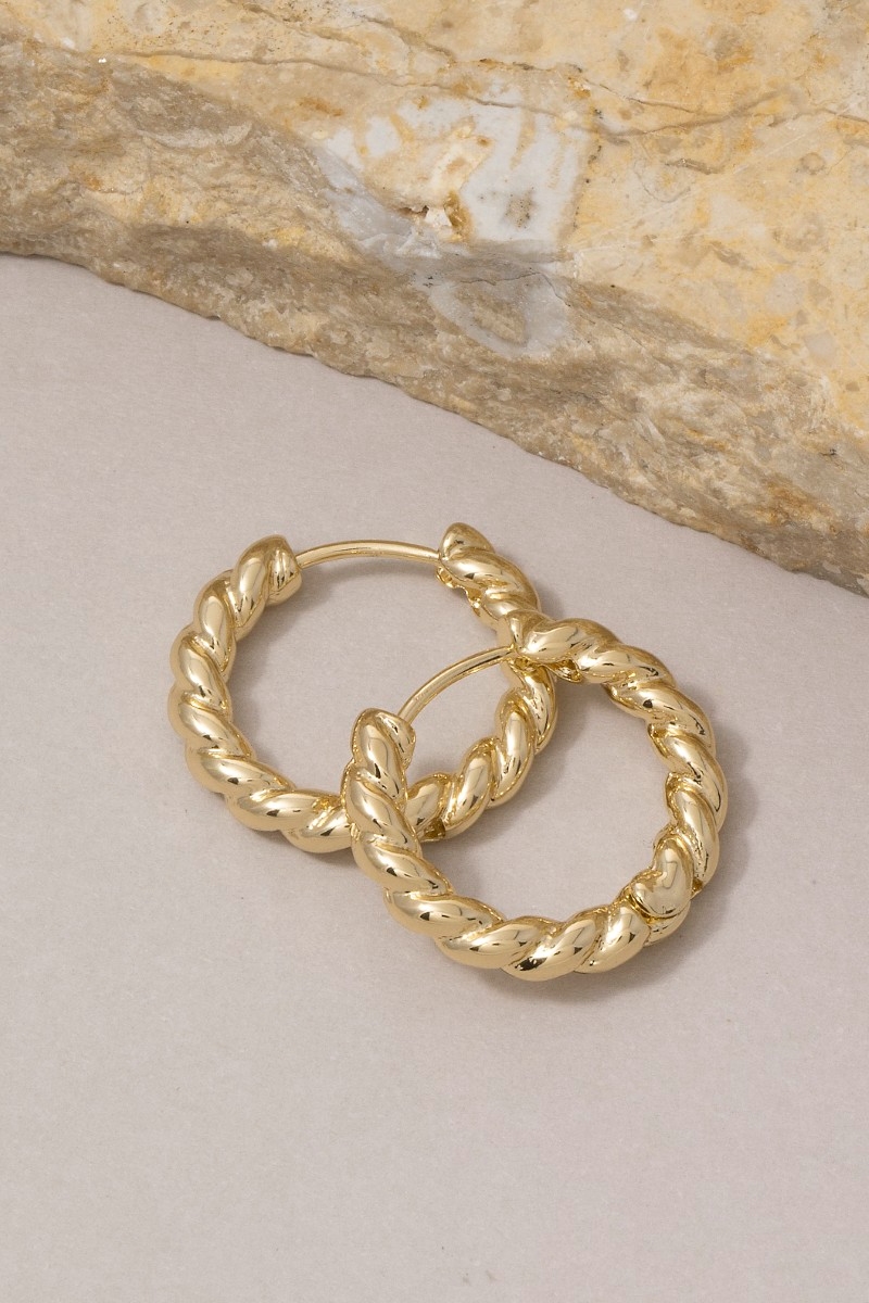 Twisted Rope Mini Huggie Hoop Earrings