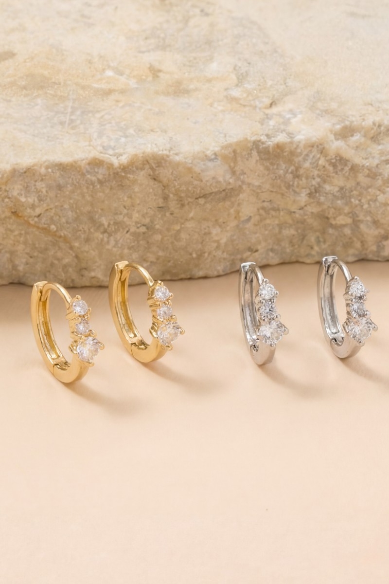 Cz Mini Huggie Hoop Earrings