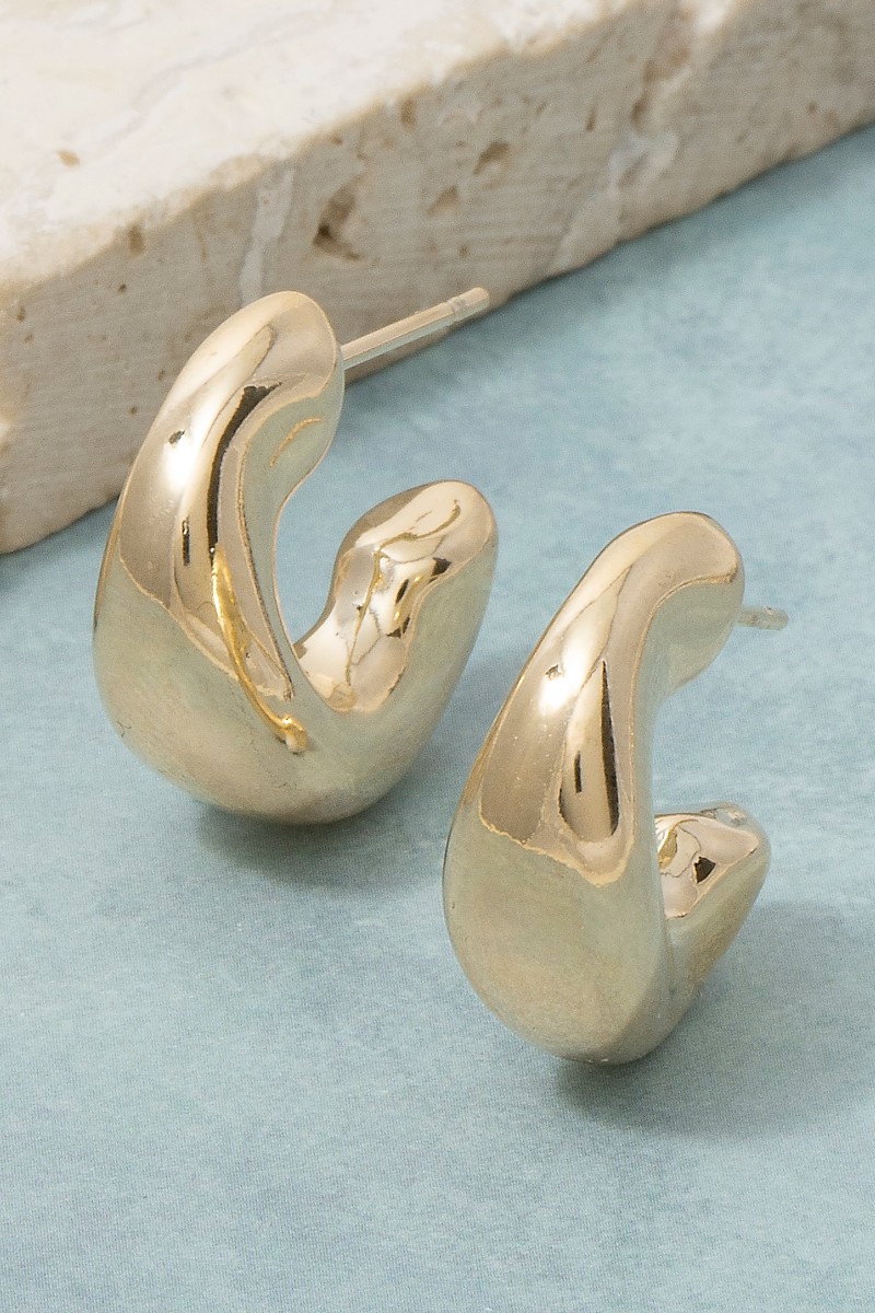 Gold Chunky Open Hoop Earrings