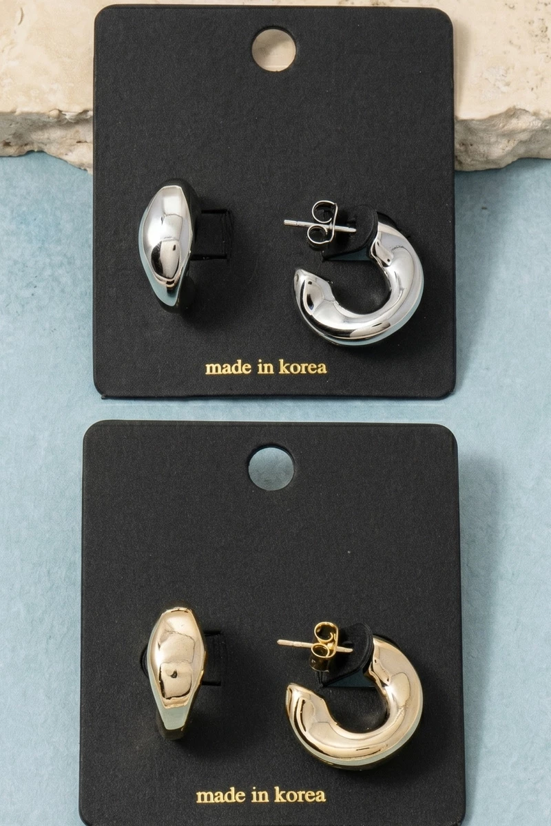 Gold Chunky Open Hoop Earrings