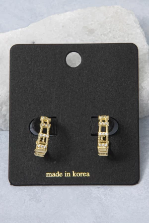 Chain Link Cz Huggie Earrings