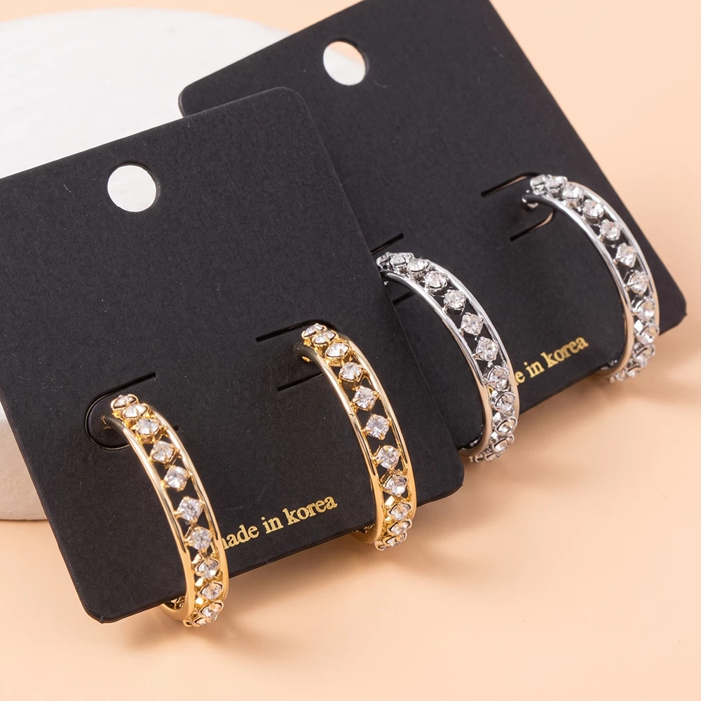 Cz Channel Set Polished Hoop Earrings
