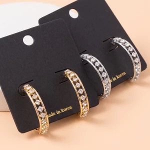 Cz Channel Set Polished Hoop Earrings