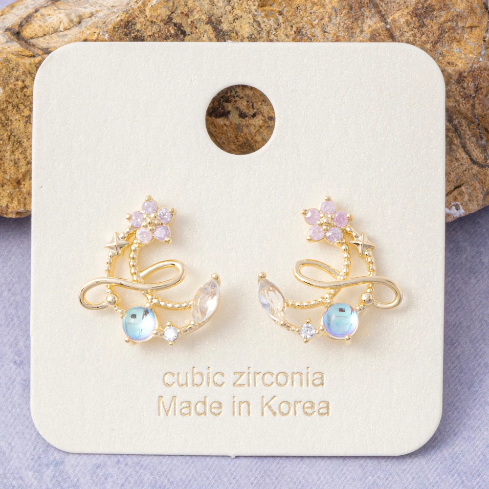 Celestial Floral Cluster Stud Earrings
